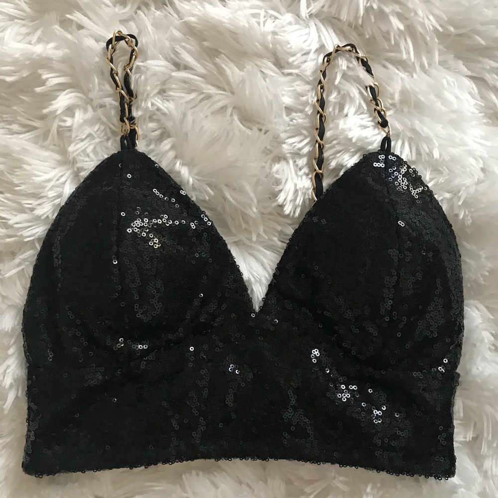 Sequin crop top